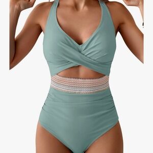 NWT B2prity One Piece Women's Swimsuit Tummy Control V Neck - Size M